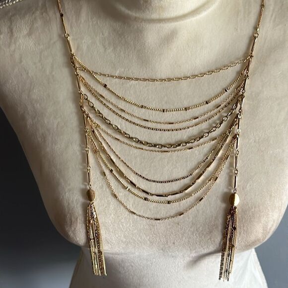 🔥Anthropologie Baubles Bijou Multilayer Chains Necklace - Picture 3 of 9